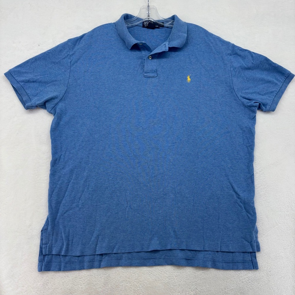Polo Ralph Lauren Mens XL Blue Heather Short Sleeve Pony Logo Polo Shirt